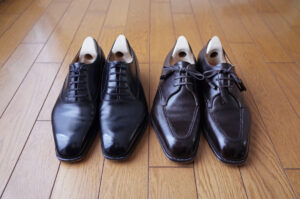 ビスポークしたボレロの２足の靴たち。オンとオフ、自分が理想とする姿を重ね合わせて